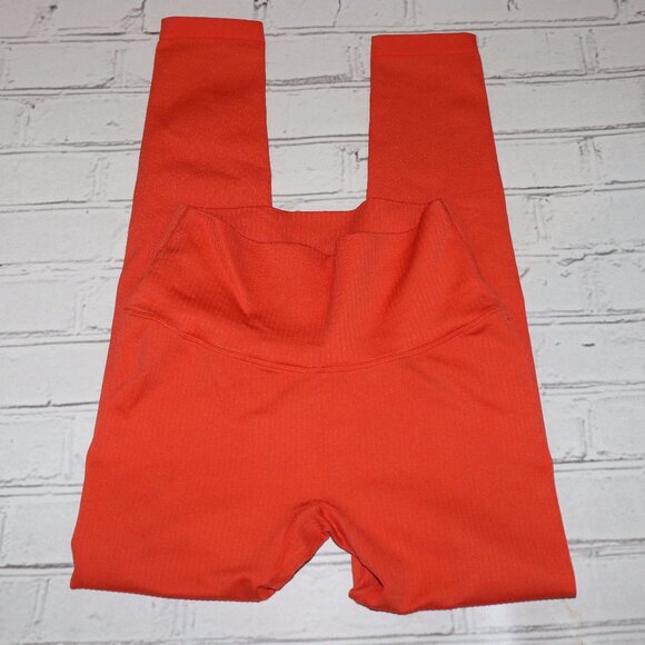 🧡 Bright Orange Compression Leggings – Size Medium Bold Color · Snug Fit · - Picture 1 of 5